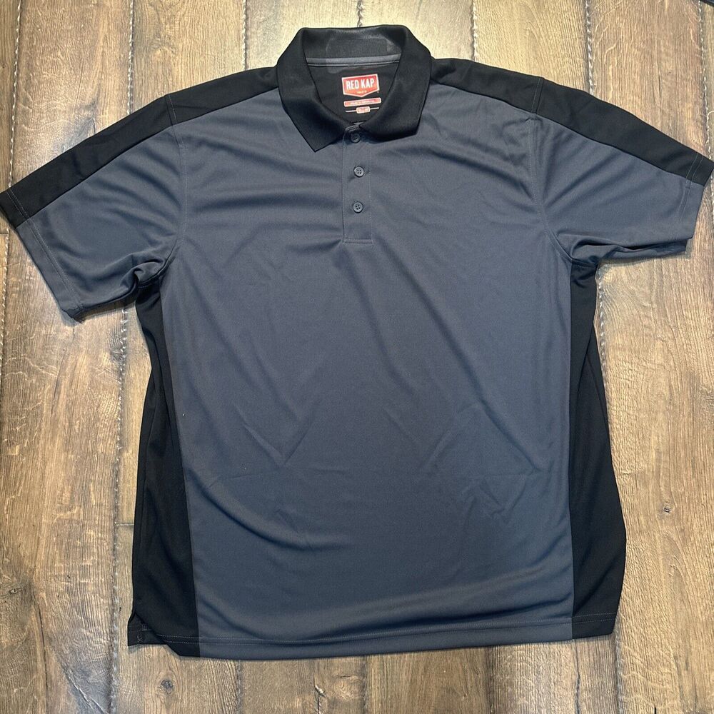 Red Kap Men's Plus Short Sleeve Performance Polo Shirt Gray Black Size XL NWOT